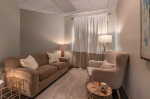 Meet with a licensed counselor Bolingbrook trained in stress management in this therapy session room.