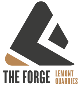The forge lemont quarries logo.