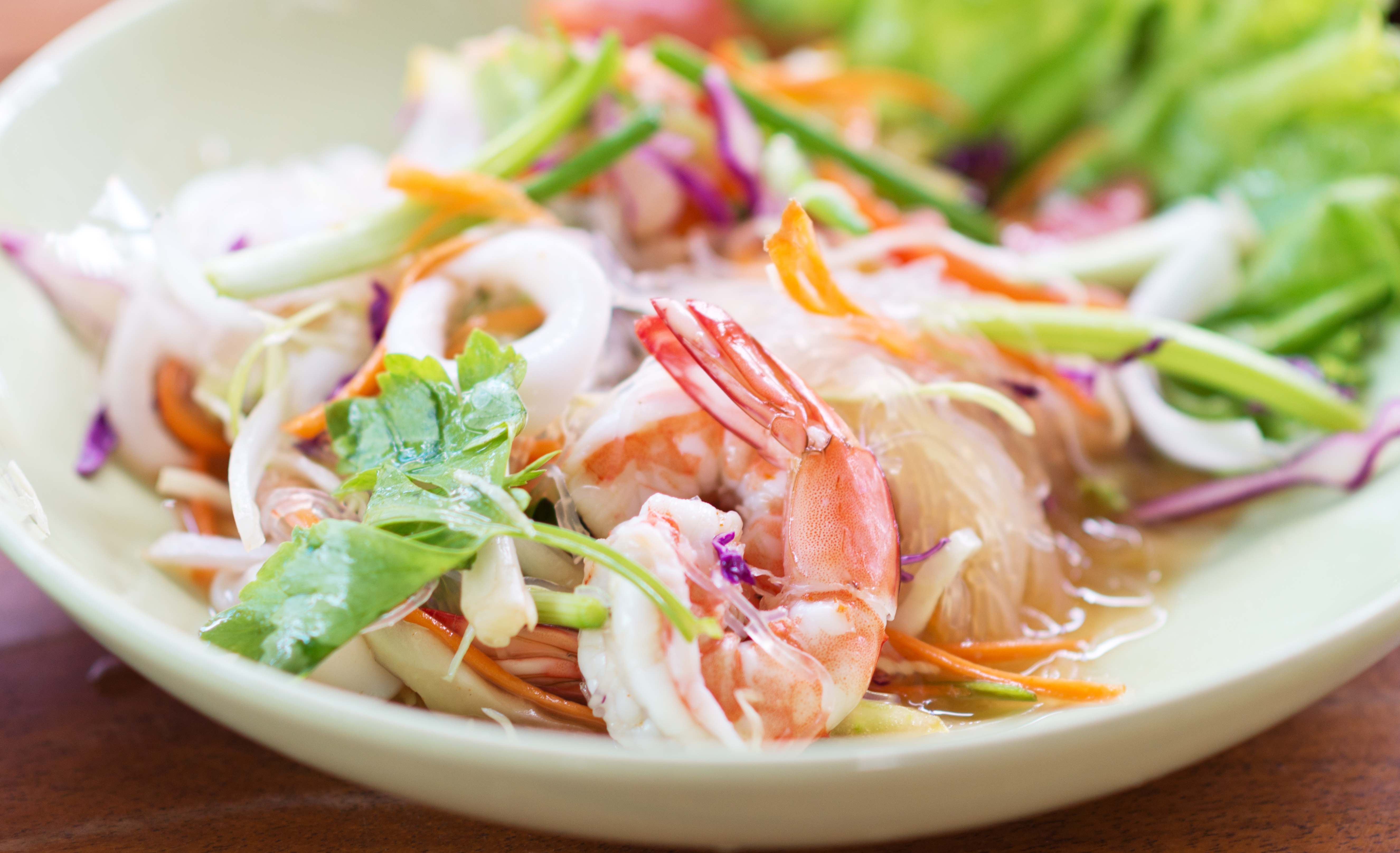 Spicy Thai Shrimp & Noodle Salad with Peanut Dressing