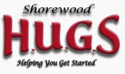 Shorewood HUGS Logo for Shorewood HUGS with large red letters and the tagline "Helping You Get Started" underneath.